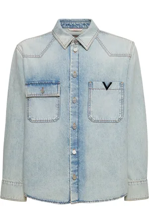 VALENTINO Chemise Manches Longues En Denim De Coton