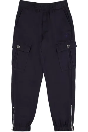 VERSACE Pantalon Cargo En Gabardine De Coton Brodé