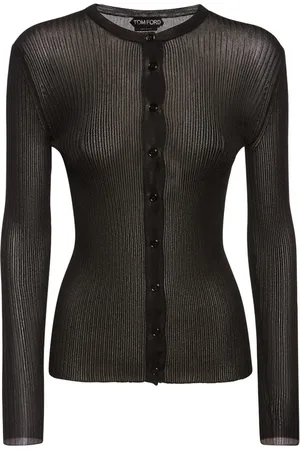 Tom Ford Cardigan Manches Longues En Jersey Côtelé