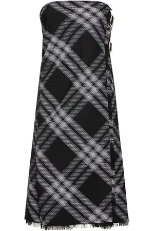 Burberry Robe Midi Sans Bretelles En Maille De Laine