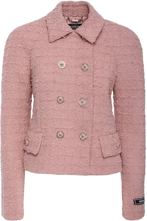 VERSACE Veste En Tweed À Double Boutonnage