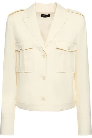 THEORY Veste Boxy Militaire En Laine Mélangée