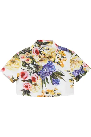 Dolce & Gabbana Chemise Courte En Coton Imprimé Fleurs