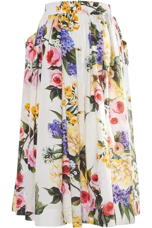 Dolce & Gabbana Jupe Midi En Popeline De Coton Plissé