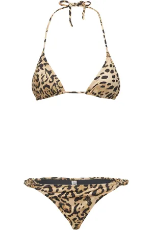 Reina Olga Haut De Bikini Triangle Imprimé Scrunchie