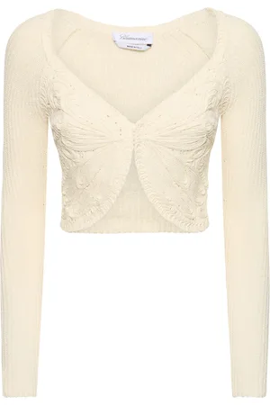 BLUMARINE Cardigan Court En Maille De Coton Mélangé