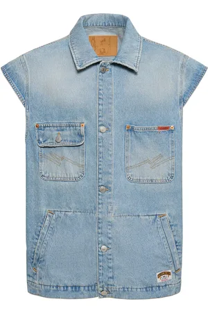 MARTINE ROSE Veste Sans Manches En Denim De Coton