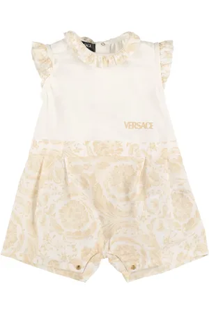 VERSACE Barboteuse En Popeline De Coton Imprimé