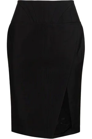 MUGLER Jupe Midi En Viscose Fluide Épaisse