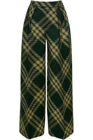 Burberry Pantalon Ample En Maille À Carreaux