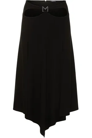 MUGLER Jupe Mi-longue En Jersey Ajouré À Logo