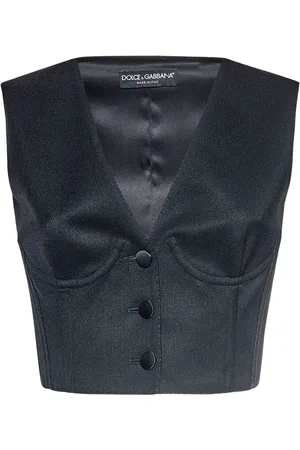 Dolce & Gabbana Gilet Corset Court En Laine Et Satin