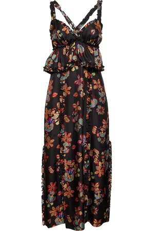 ULLA JOHNSON Robe Midi En Soie Imprimée Sigrid
