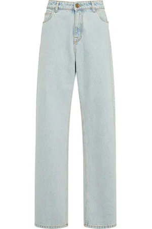Etro Jean Ample En Denim Délavé Taille Haute
