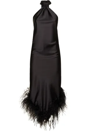 GIUSEPPE DI MORABITO Robe Midi En Satin Et Plumes