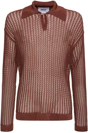 BONSAI Polo Manches Longues En Maille De Nylon Et Viscose