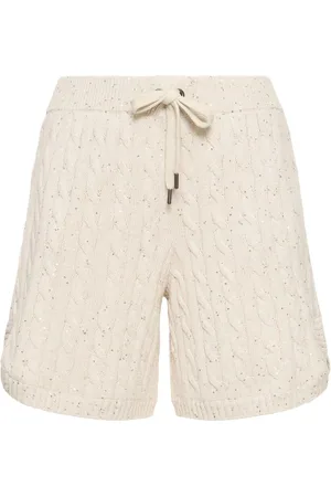 Brunello Cucinelli Short En Maille Torsadée De Coton Mélangé
