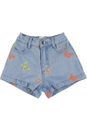 The New Society Short En Chambray De Coton Brodé