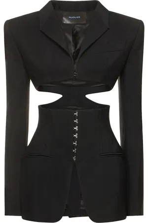 MUGLER Veste Courte En Viscose Mélangée Fluide Épaisse