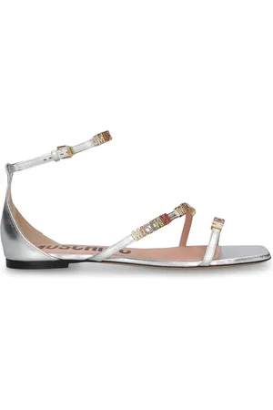Moschino Sandales Plates En Cuir 10 Mm