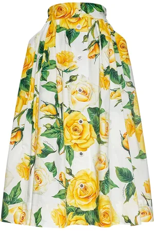 Dolce & Gabbana Jupe Midi En Popeline De Coton Plissé