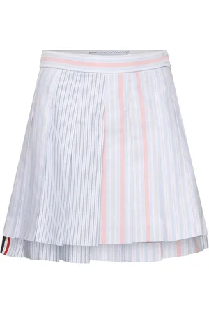 Thom Browne Jupe Courte En Coton Oxford À Rayures