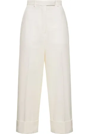 Thom Browne Pantalon Droit Court En Coton Taille Haute