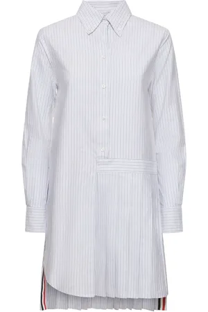 Thom Browne Robe Courte En Coton Oxford À Rayures