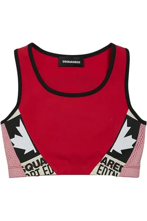 Dsquared2 Crop Top Zippé En Jersey De Coton Stretch