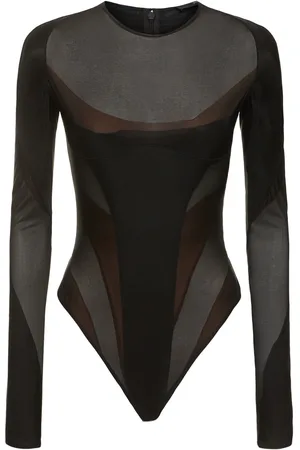 MUGLER Body Manches Longues En Jersey De Nylon
