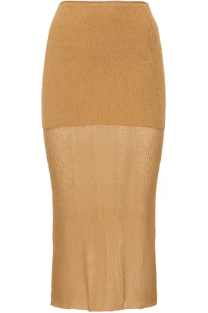 WeWoreWhat Jupe Midi En Maille De Coton Mélangé