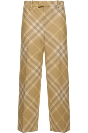 Burberry Pantalon Droit En Laine À Carreaux