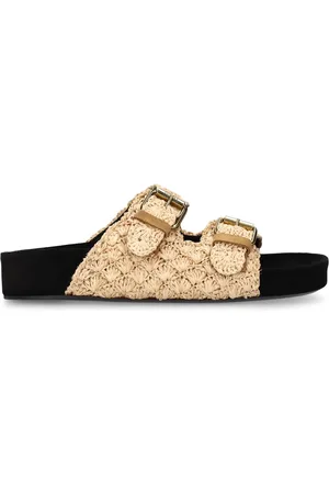 Isabel Marant Sandales Plates En Raphia Lennyo 25 Mm