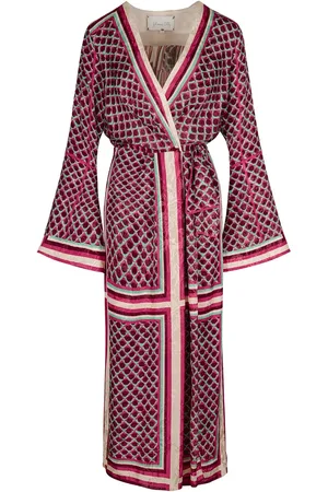 JOHANNA ORTIZ Robe Portefeuille Midi En Jacquard Manches Courtes