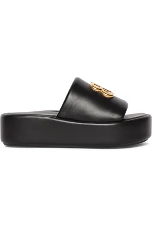 Balenciaga Claquettes En Cuir Brillant Bb 80 Mm