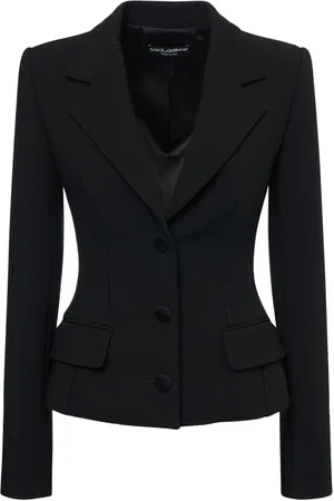 Dolce & Gabbana Blazer En Laine Mélangée Stretch Boutonnage Simple
