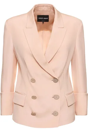 Giorgio Armani Blazer En Soie Pailletée À Double Boutonnage