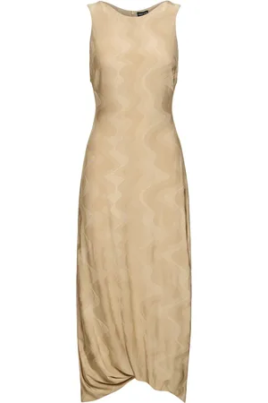 Giorgio Armani Robe Longue En Jacquard De Viscose Sans Manches