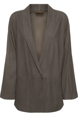 Giorgio Armani Caban En Daim À Boutonnage Simple