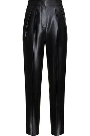 Giorgio Armani Pantalon Droit En Soie Et Laine Taille Haute