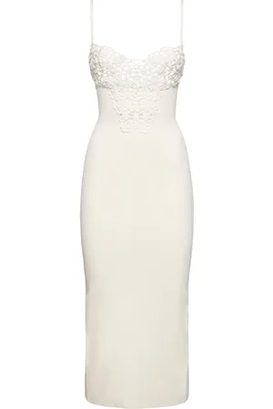 GALVAN Robe Mi-longue En Macramé Semi-transparent Brodé