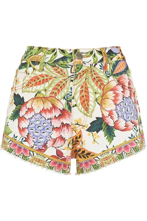 Etro Short Taille Mi-haute En Denim De Coton Imprimé