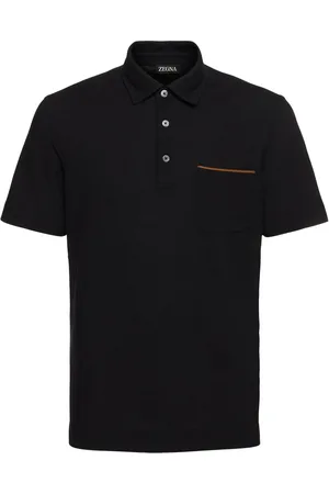 Ermenegildo Zegna Polo Manches Courtes En Piqué De Coton