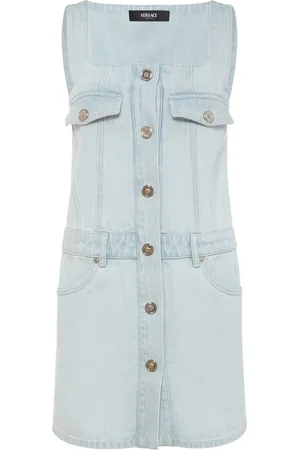 VERSACE Robe Courte En Denim À Taille Élastique