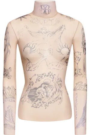 Balenciaga T-shirt Col Roulé En Tissu Tech Stretch Tattoo
