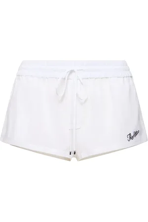 The Attico Short Taille Basse En Mousseline À Logo