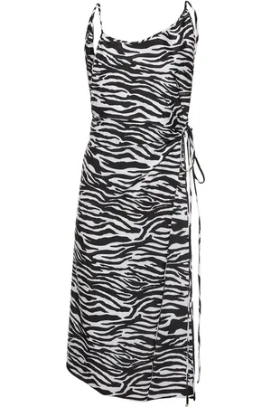 The Attico Robe Mi-longue Fendue En Lycra Imprimé