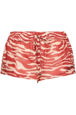The Attico Short Taille Basse En Mousseline Imprimée