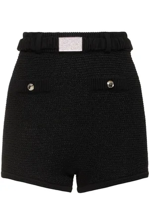 Alessandra Rich Short En Maille De Coton Mélangé À Sequins