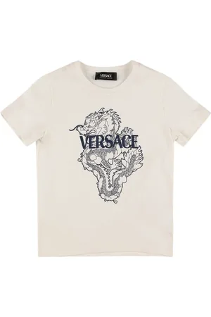 VERSACE T-shirt En Jersey De Coton Imprimé Dragon